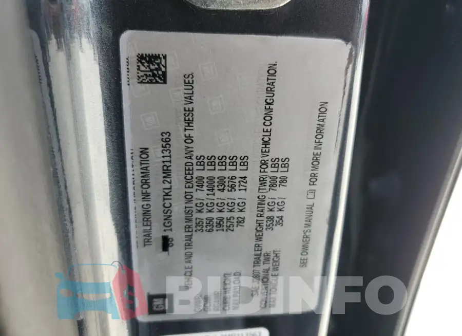 1GNSCTKL2MR113563 Photo# 13