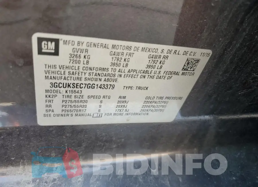 3GCUKSEC7GG143379 Photo# 12