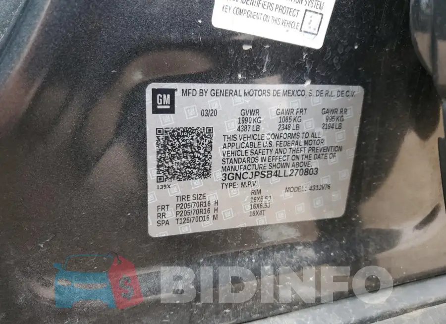 3GNCJPSB4LL270803 Photo# 12