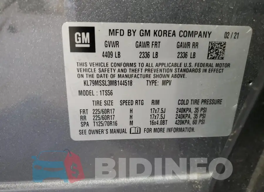 KL79MSSL3MB144518 Photo# 14