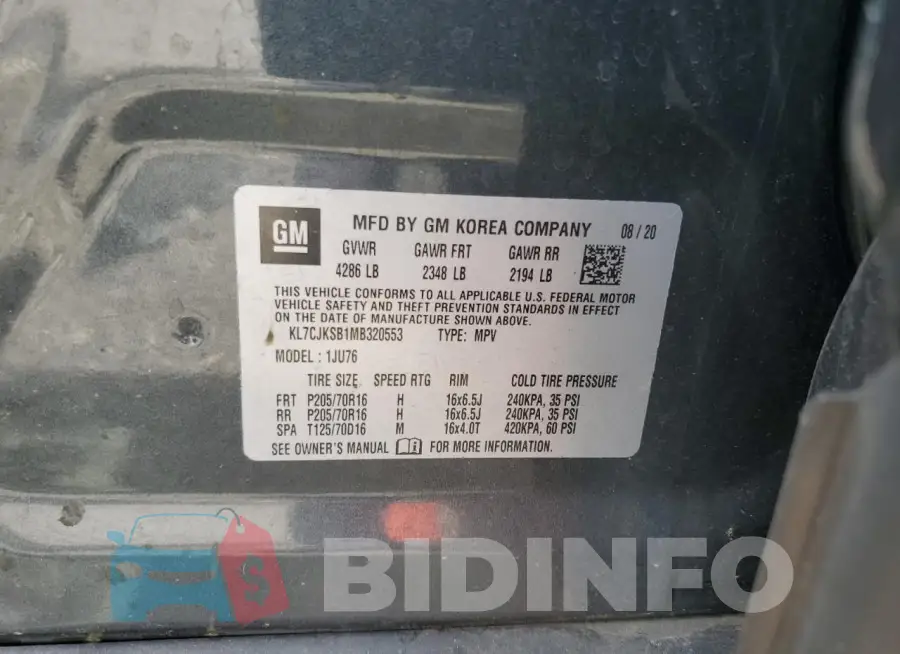 KL7CJKSB1MB320553 Photo# 12