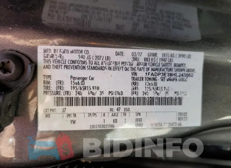 1FADP3E28HL243662 Photo# 13