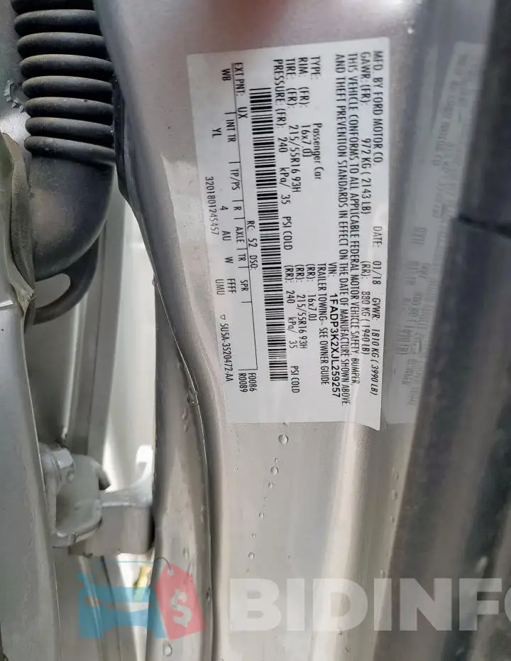 1FADP3K2XJL259257 Photo# 12