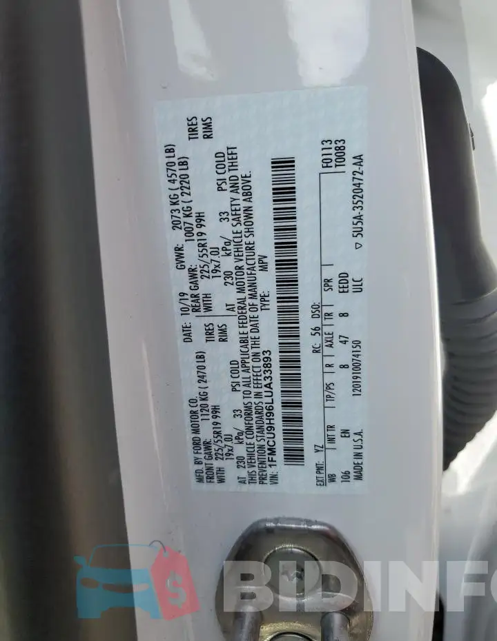 1FMCU9H96LUA33893 Photo# 12