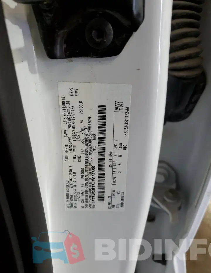 1FT8W3BT3JEC37855 Photo# 12