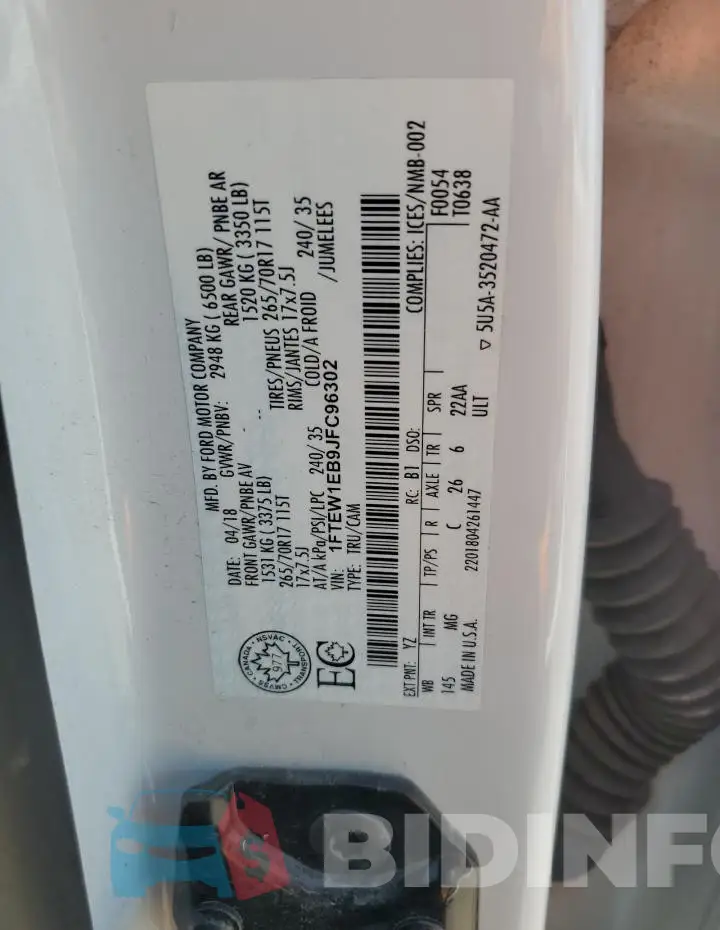 1FTEW1EB9JFC96302 Photo# 12