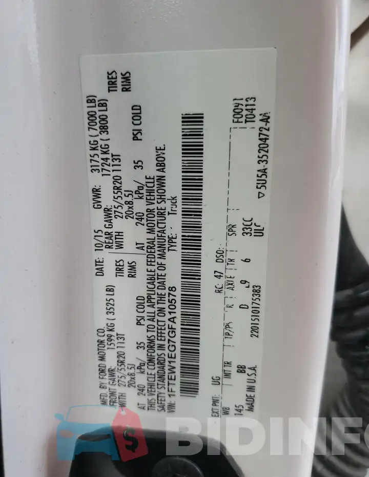 1FTEW1EG7GFA10578 Photo# 13