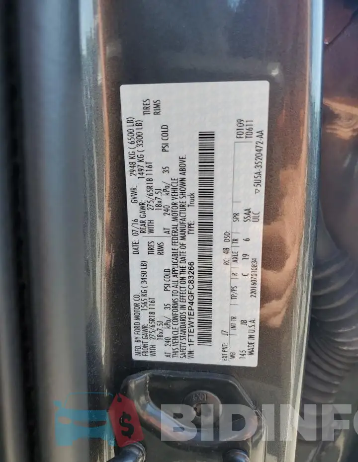 1FTEW1EP4GFC83266 Photo# 12