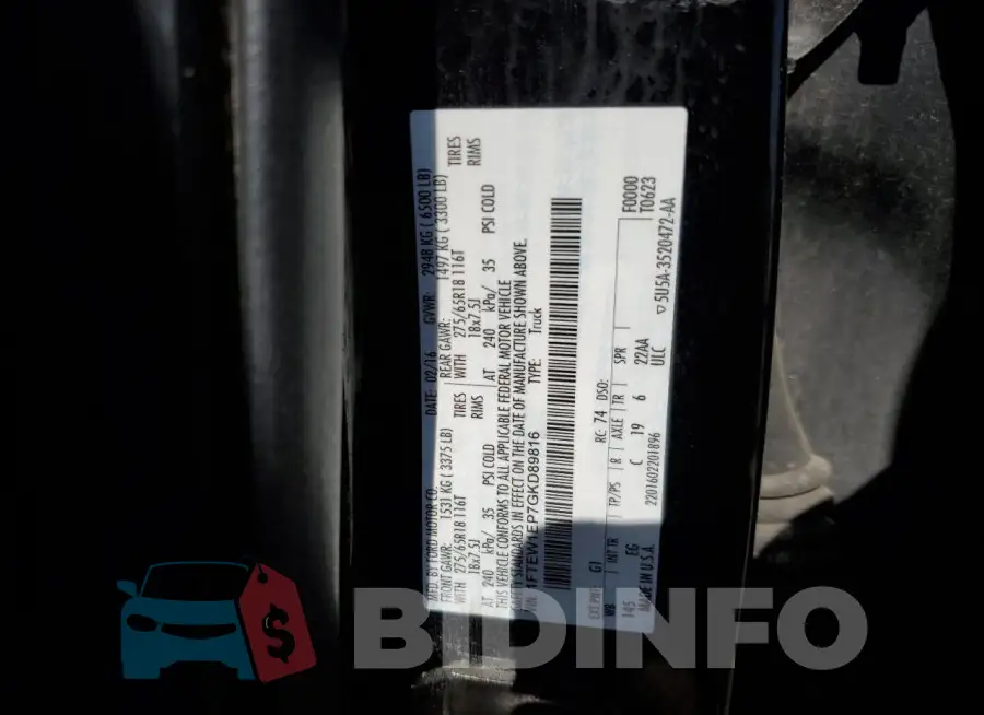 1FTEW1EP7GKD89816 Photo# 12