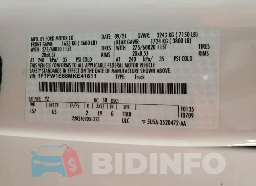 1FTFW1E88MKE41611 Photo# 12