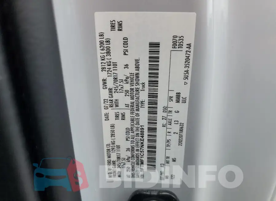 1FTMF1C57NKE48891 Photo# 12