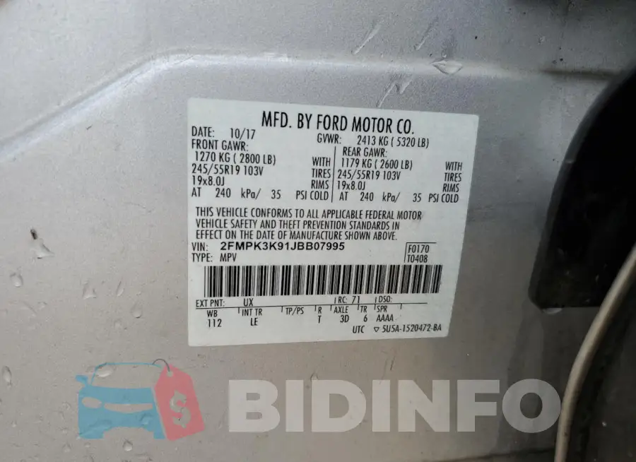 2FMPK3K91JBB07995 Photo# 13