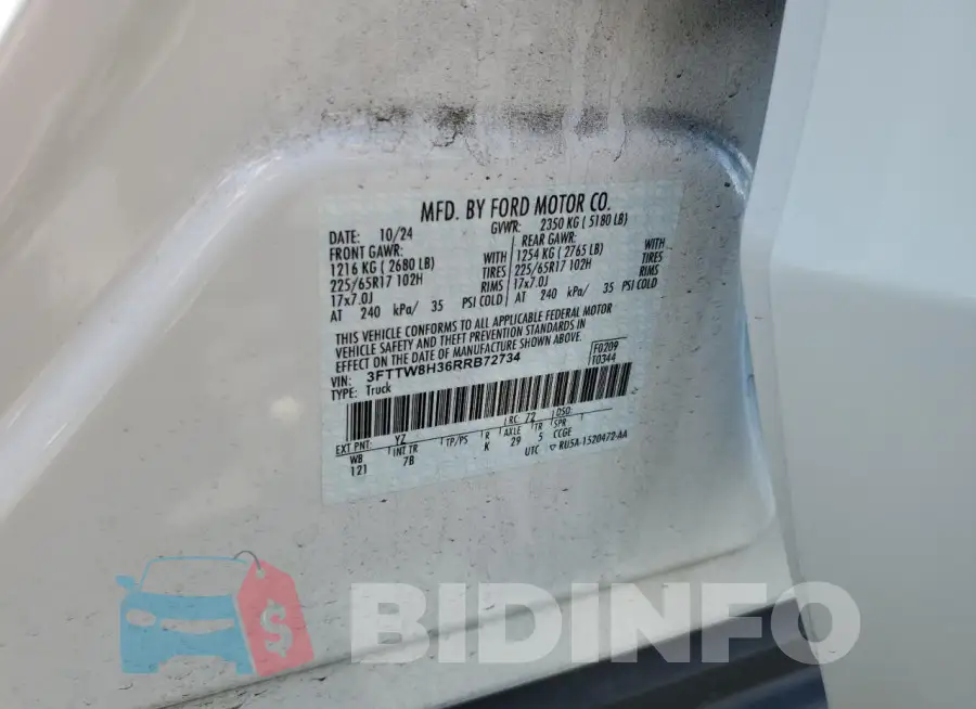 3FTTW8H36RRB72734 Photo# 12
