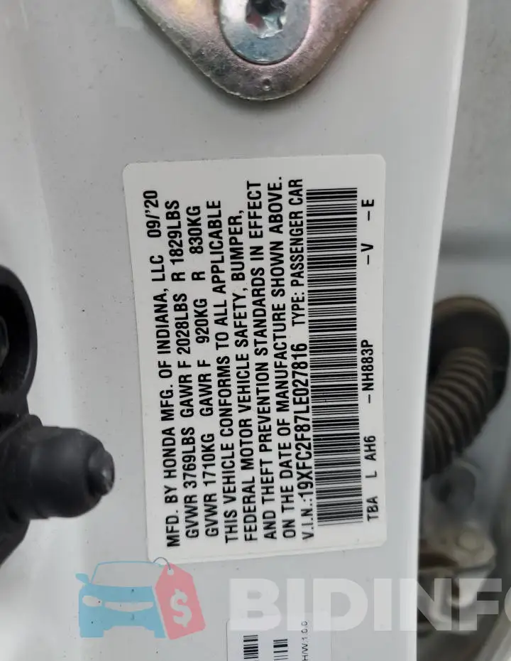 19XFC2F87LE027816 Photo# 13