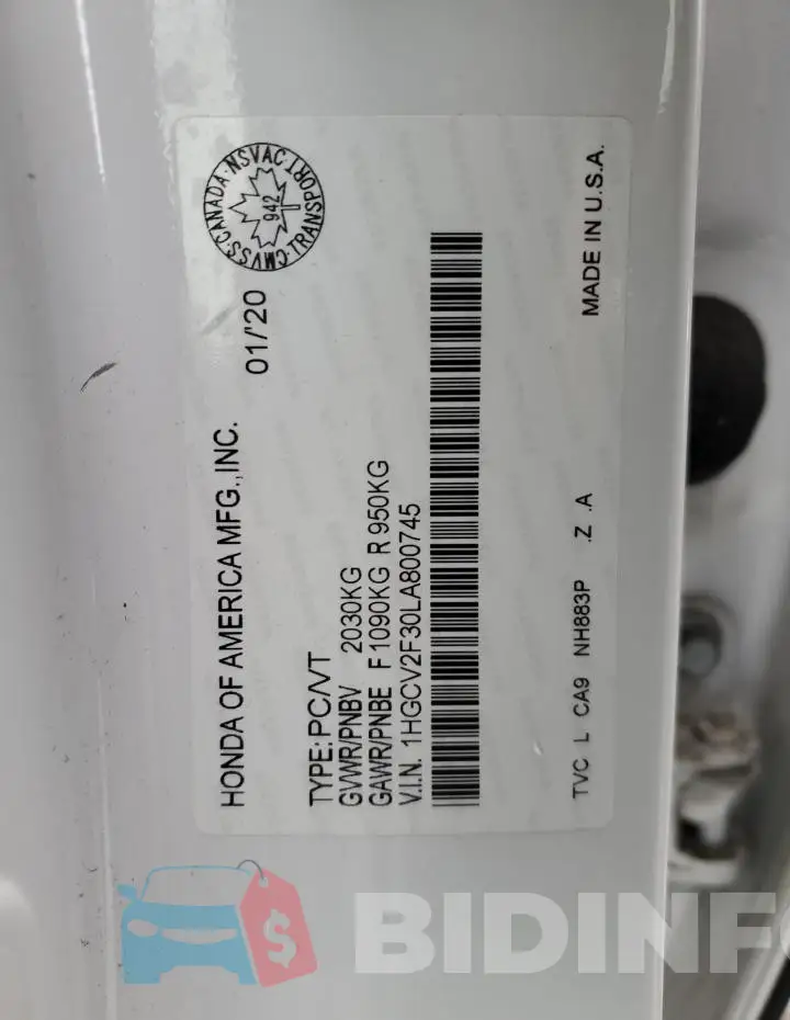 1HGCV2F30LA800745 Photo# 13