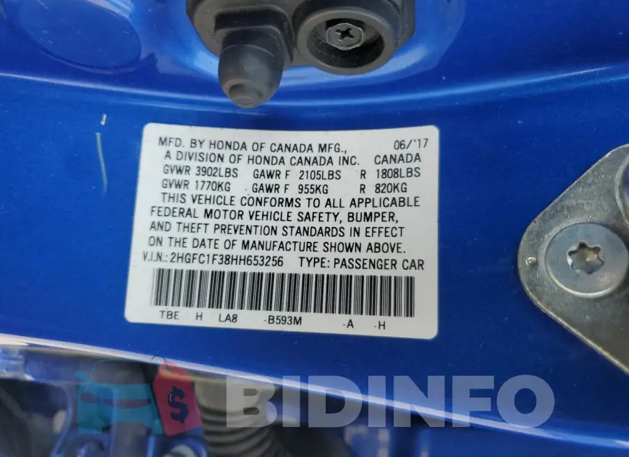 2HGFC1F38HH653256 Photo# 12