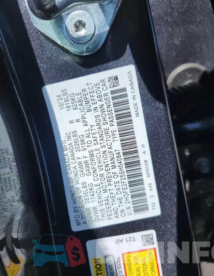 2HGFE2F25SH540847 Photo# 12