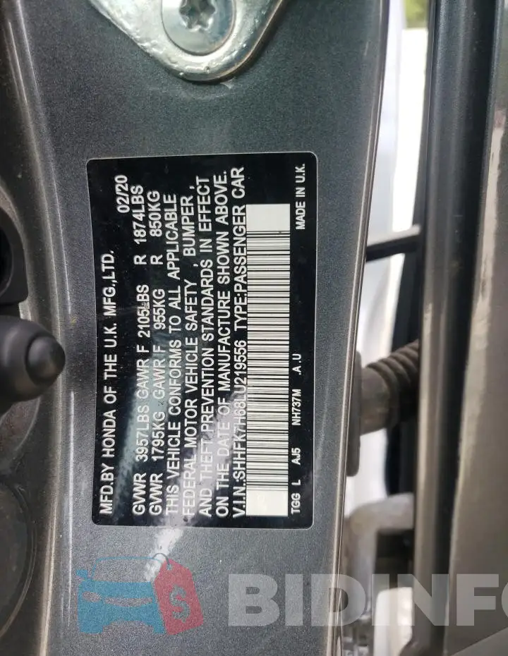SHHFK7H68LU219556 Photo# 12