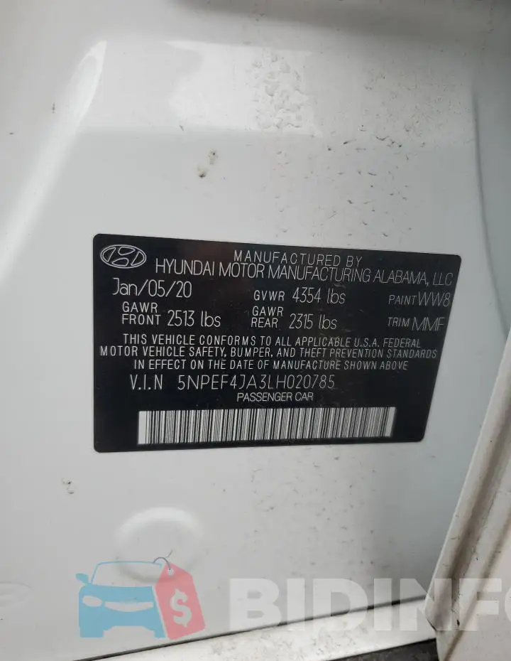 5NPEF4JA3LH020785 Photo# 13