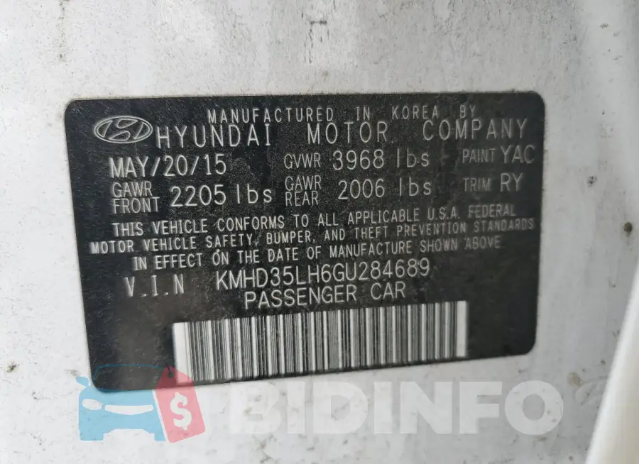 KMHD35LH6GU284689 Photo# 13