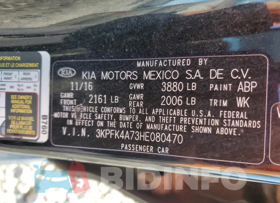 3KPFK4A73HE080470 Photo# 12