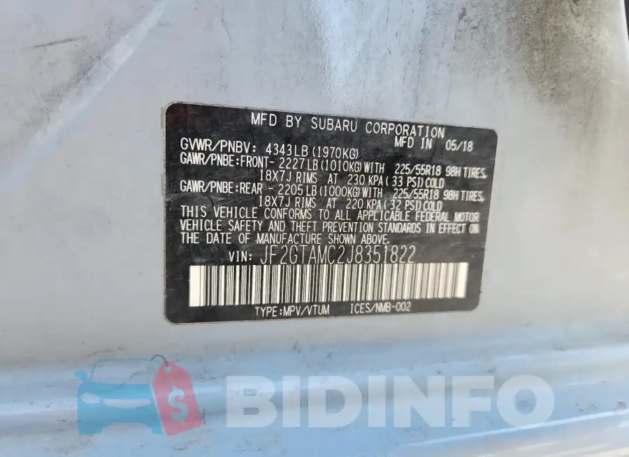 JF2GTAMC2J8351822 Photo# 12