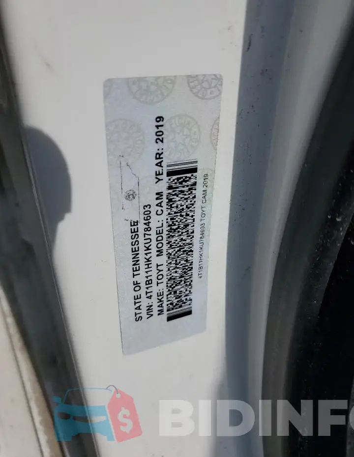 4T1B11HK1KU784603 Photo# 12
