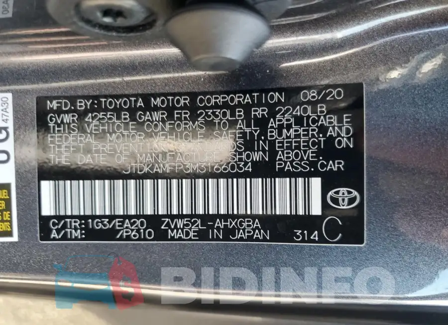 JTDKAMFP3M3166034 Photo# 12