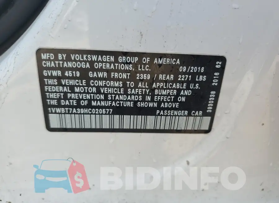 1VWBT7A39HC020577 Photo# 12