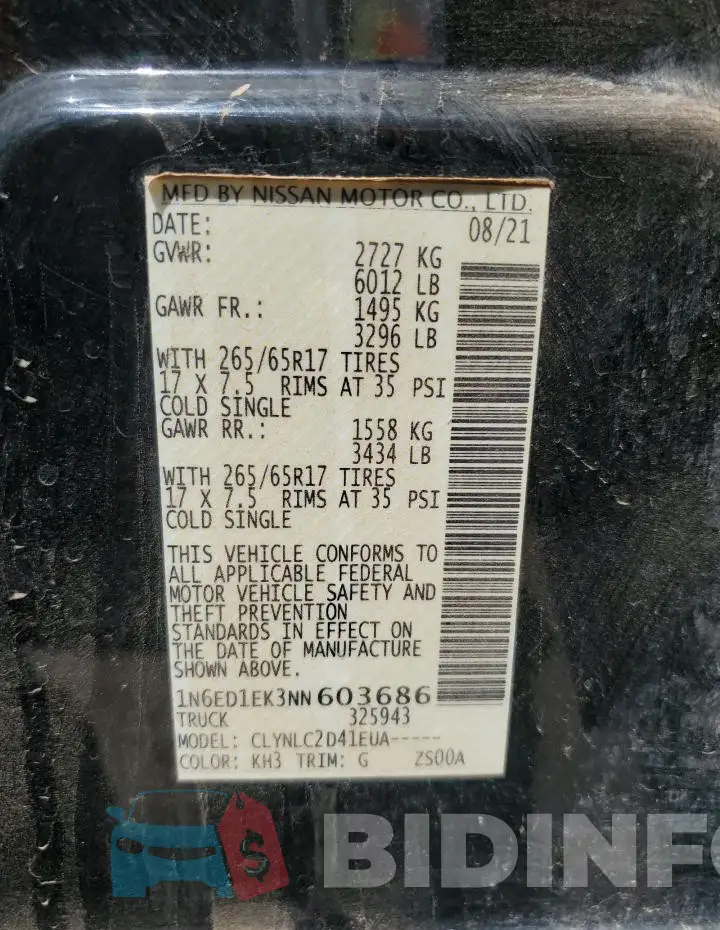 1N6ED1EK3NN603686 Photo# 13