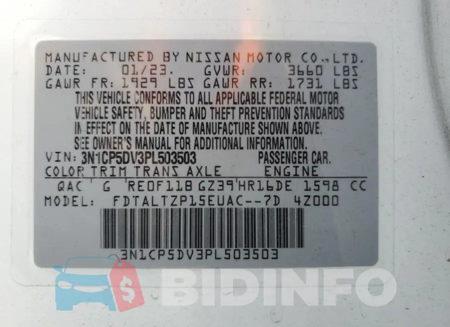 3N1CP5DV3PL503503 Photo# 14