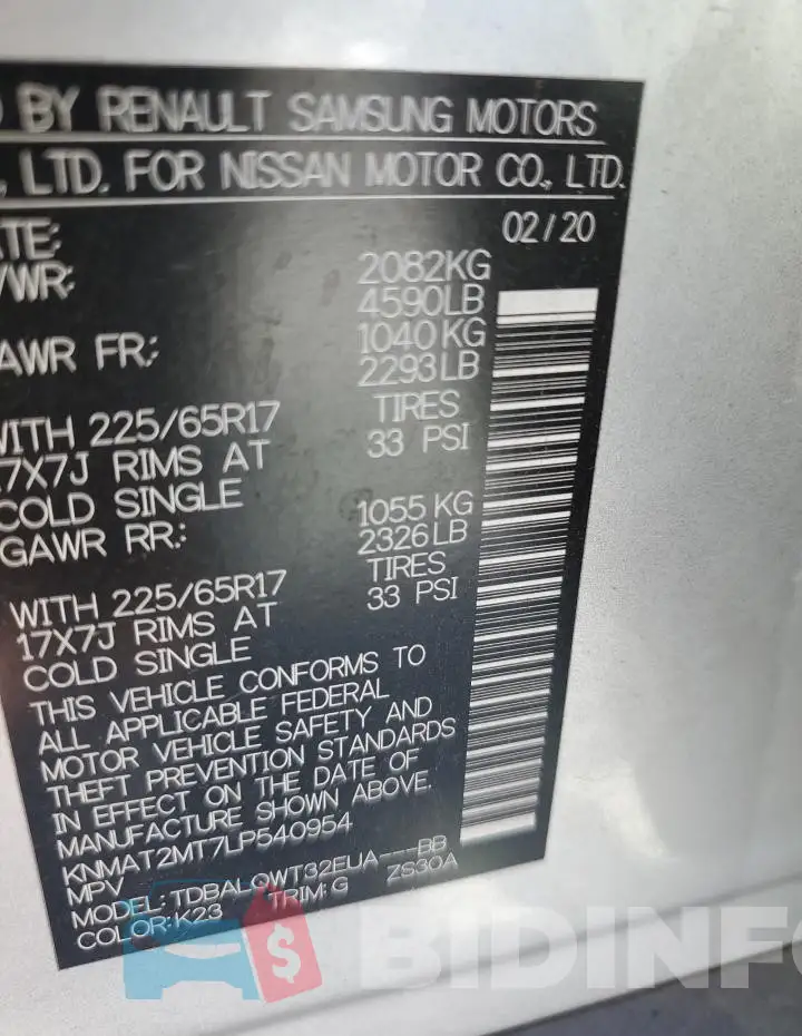 KNMAT2MT7LP540954 Photo# 14