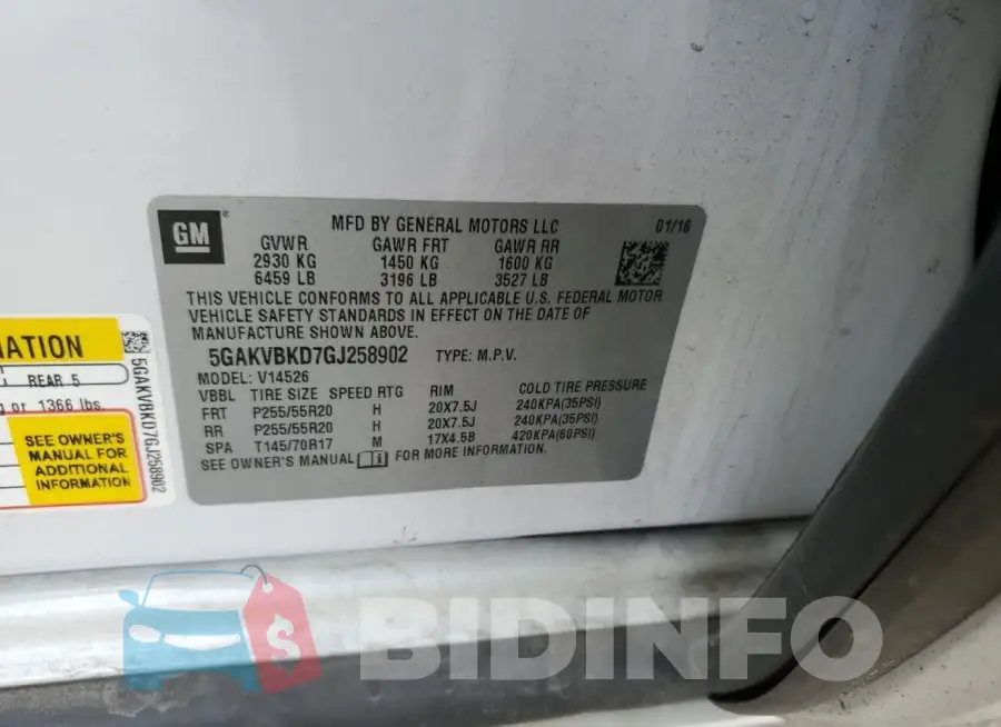 5GAKVBKD7GJ258902 Photo# 12