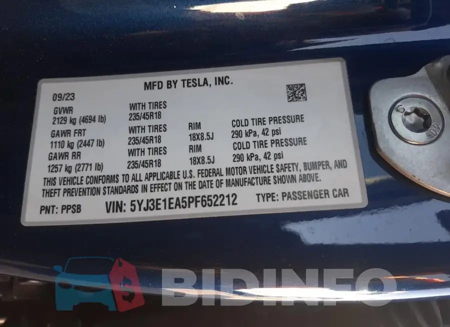 5YJ3E1EA5PF652212 Photo# 13