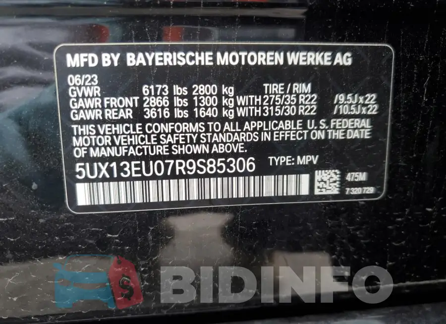 5UX13EU07R9S85306 Photo# 14