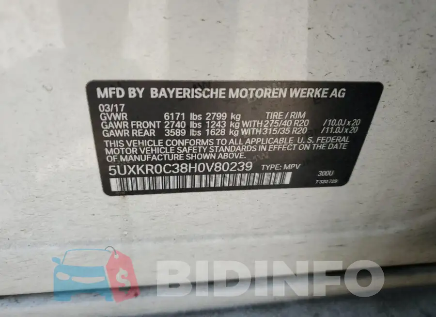 5UXKR0C38H0V80239 Photo# 13