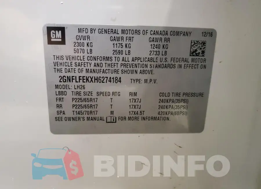2GNFLFEKXH6274184 Photo# 12