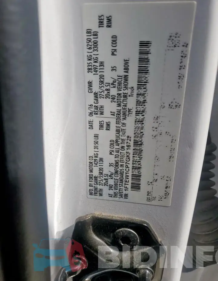 1FTEW1CP7GKF16728 Photo# 12