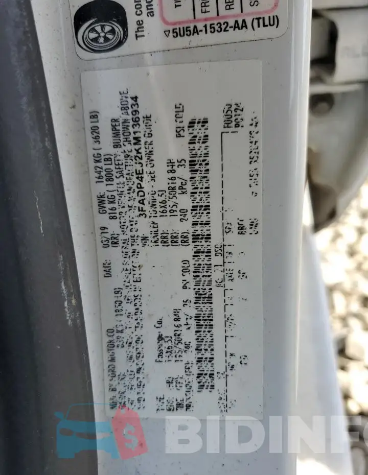 3FADP4EJ2KM136934 Photo# 12