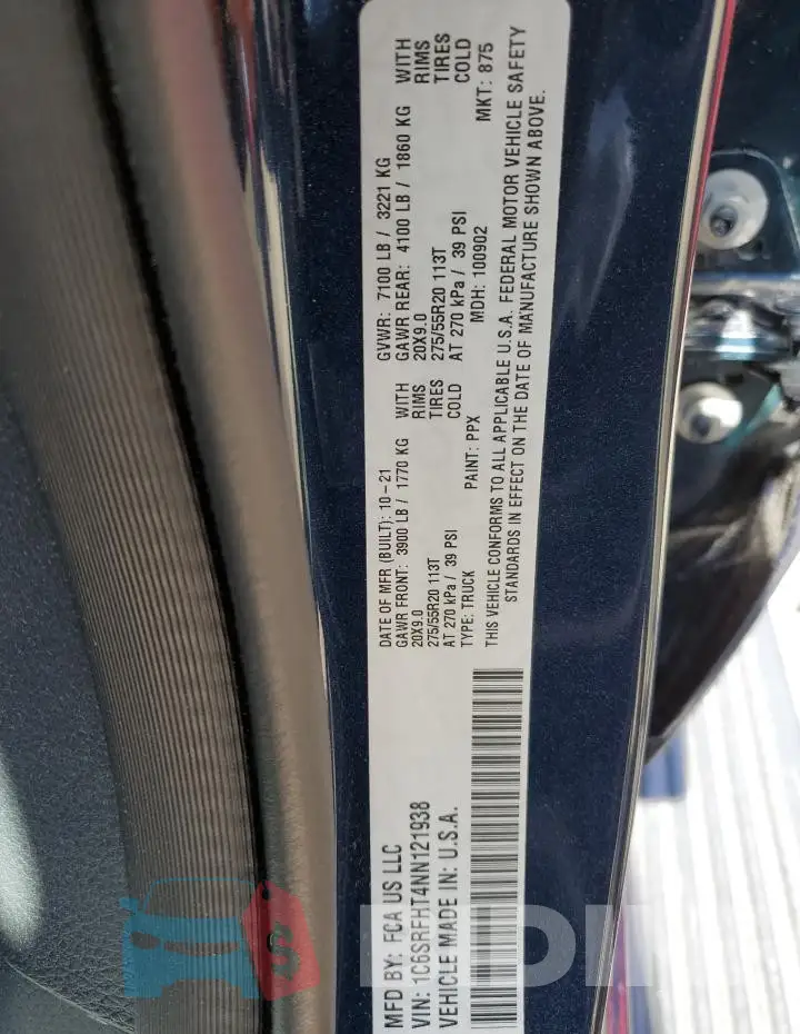 1C6SRFHT4NN121938 Photo# 13