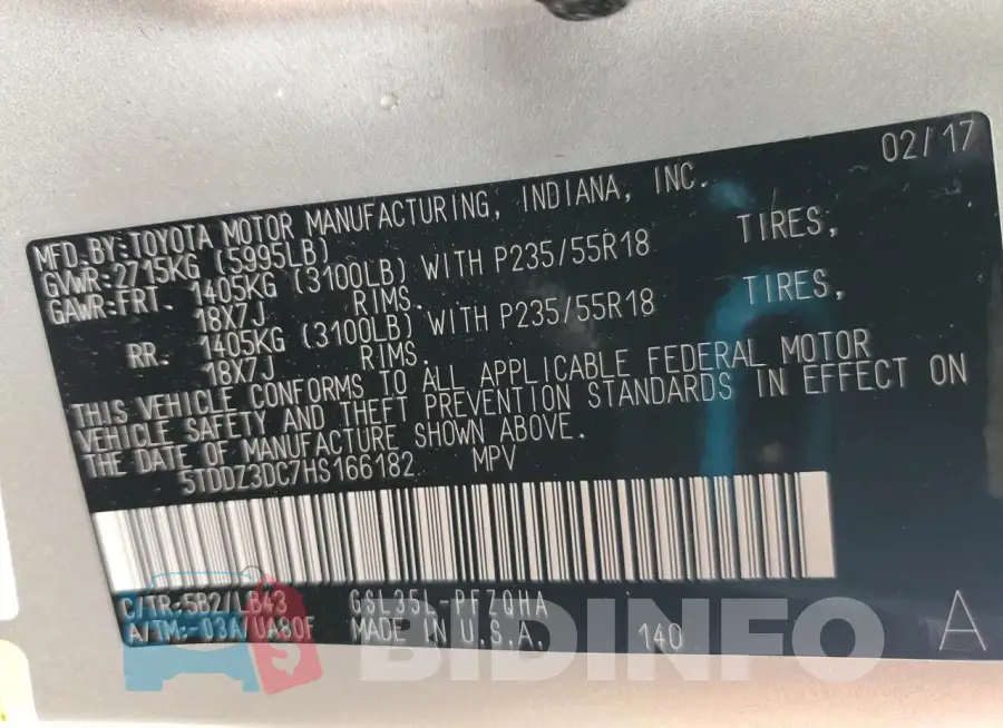 5TDDZ3DC7HS166182 Photo# 13