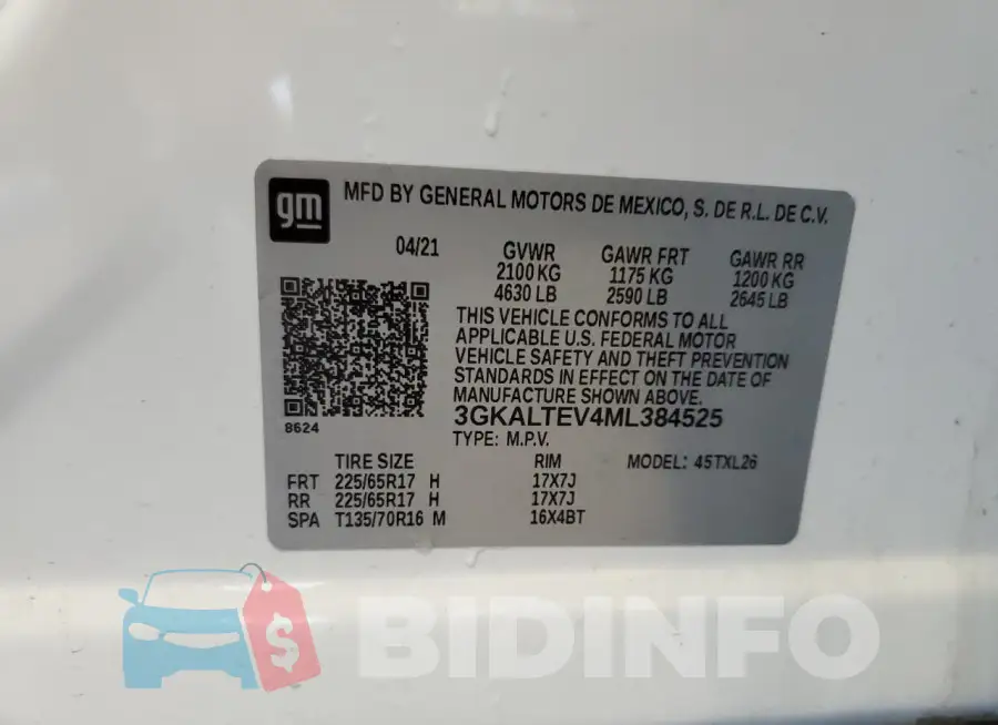 3GKALTEV4ML384525 Photo# 13
