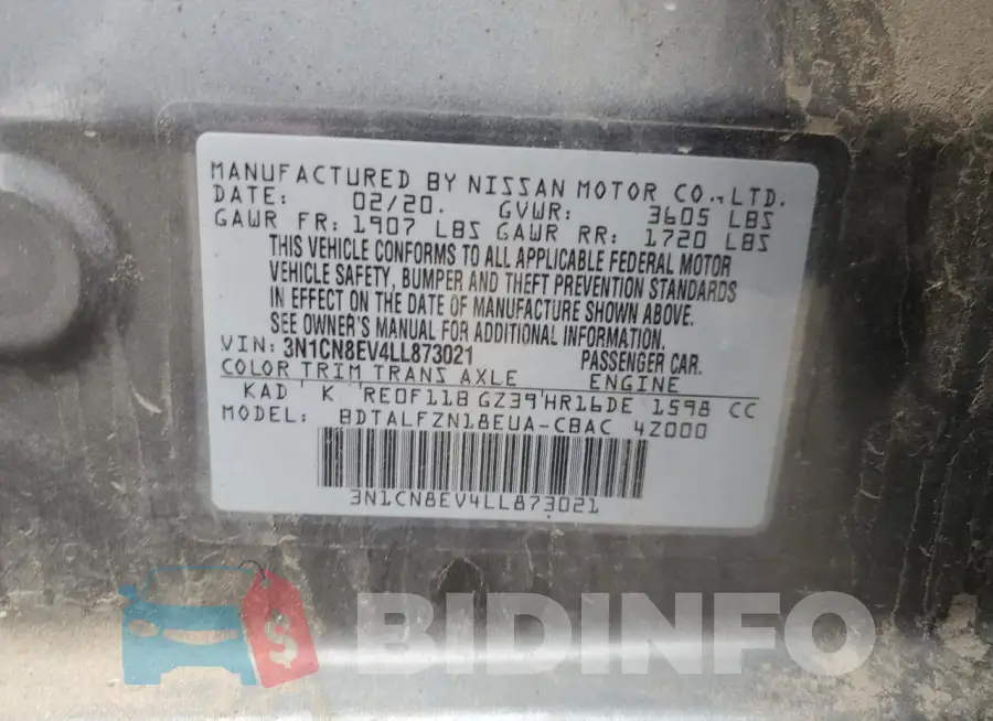 3N1CN8EV4LL873021 Photo# 12