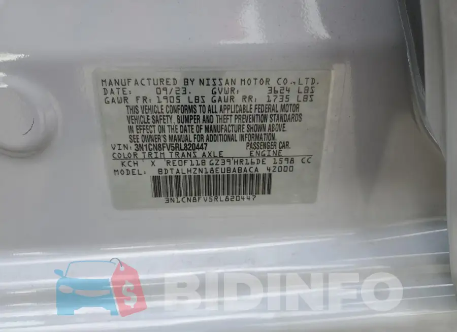 3N1CN8FV5RL820447 Photo# 12