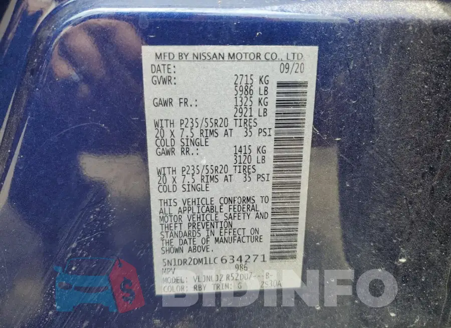 5N1DR2DM1LC634271 Photo# 14