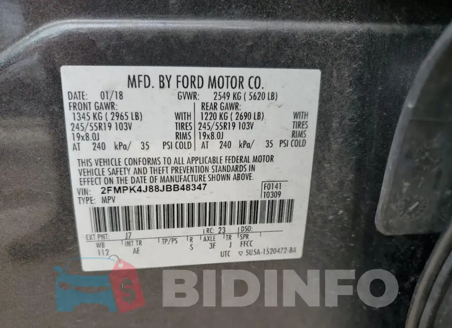 2FMPK4J88JBB48347 Photo# 13