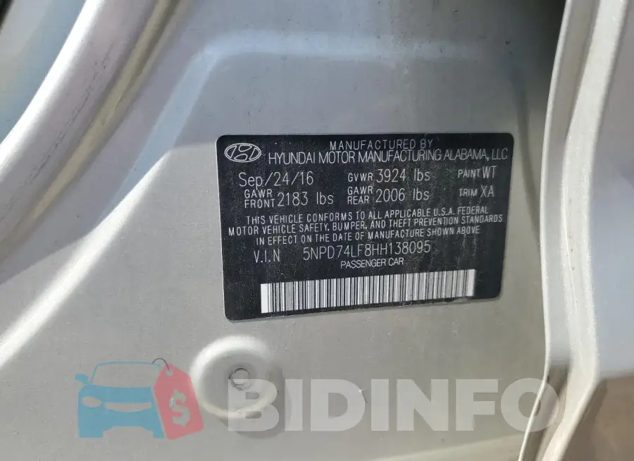 5NPD74LF8HH138095 Photo# 12