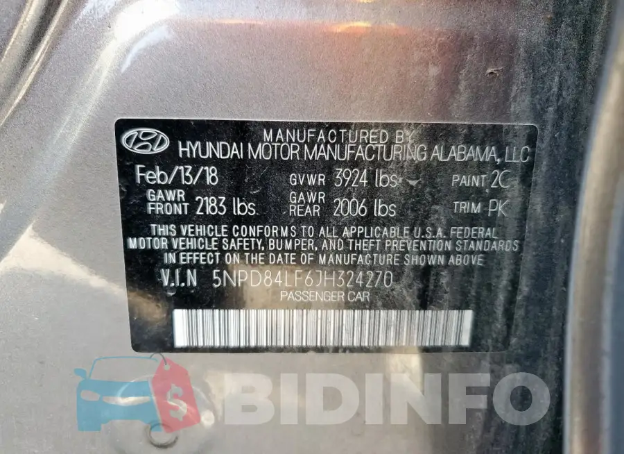 5NPD84LF6JH324270 Photo# 13