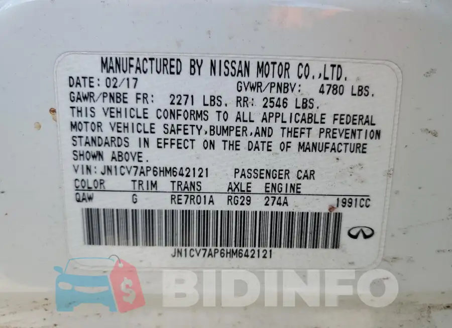JN1CV7AP6HM642121 Photo# 12