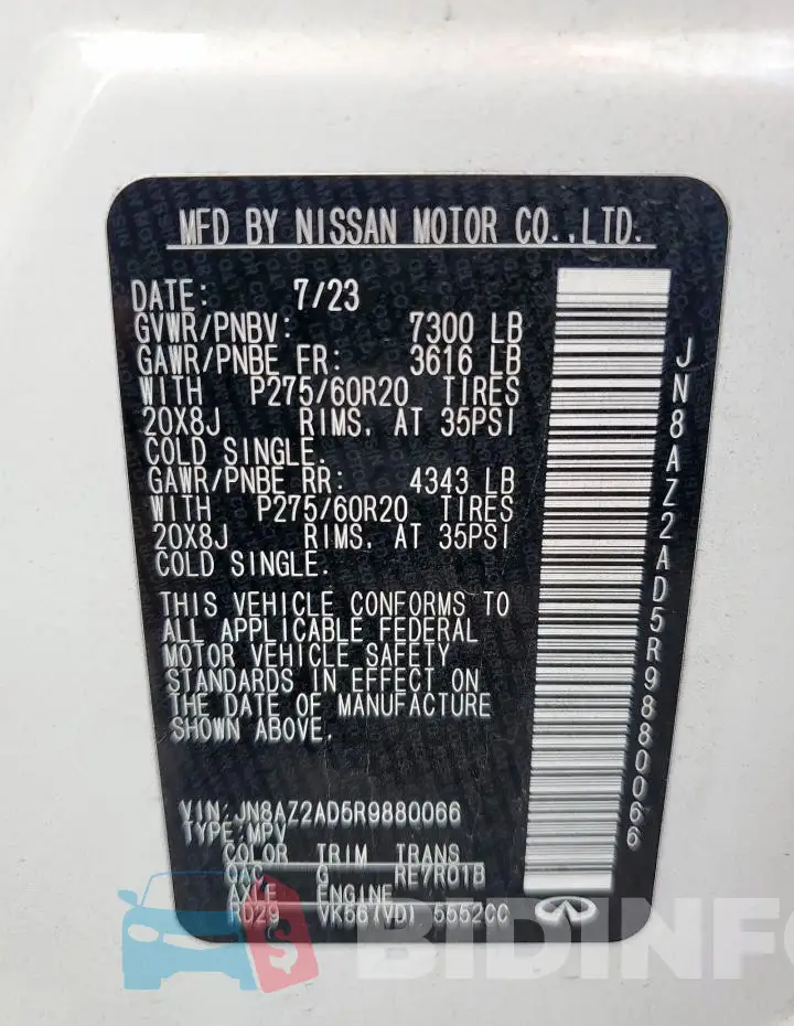 JN8AZ2AD5R9880066 Photo# 14